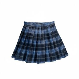 Urban Coco Blue Plaid Pleated Mini Skirt Skort Y2K Schoolgirl
